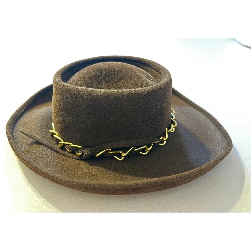 Frank‎ Olive Hat Chain Accent Western Style
